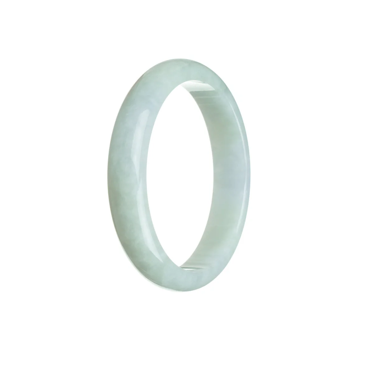 Authentic Grade A Pale green Jadeite Jade Bracelet - 54mm Half Moon - Image 2