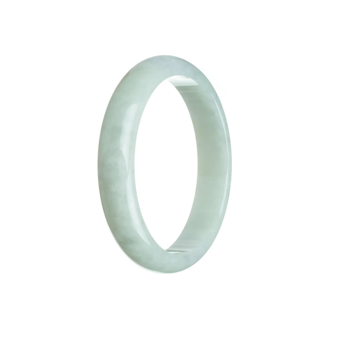 Authentic Grade A Pale green Jadeite Jade Bracelet - 54mm Half Moon - Image 3