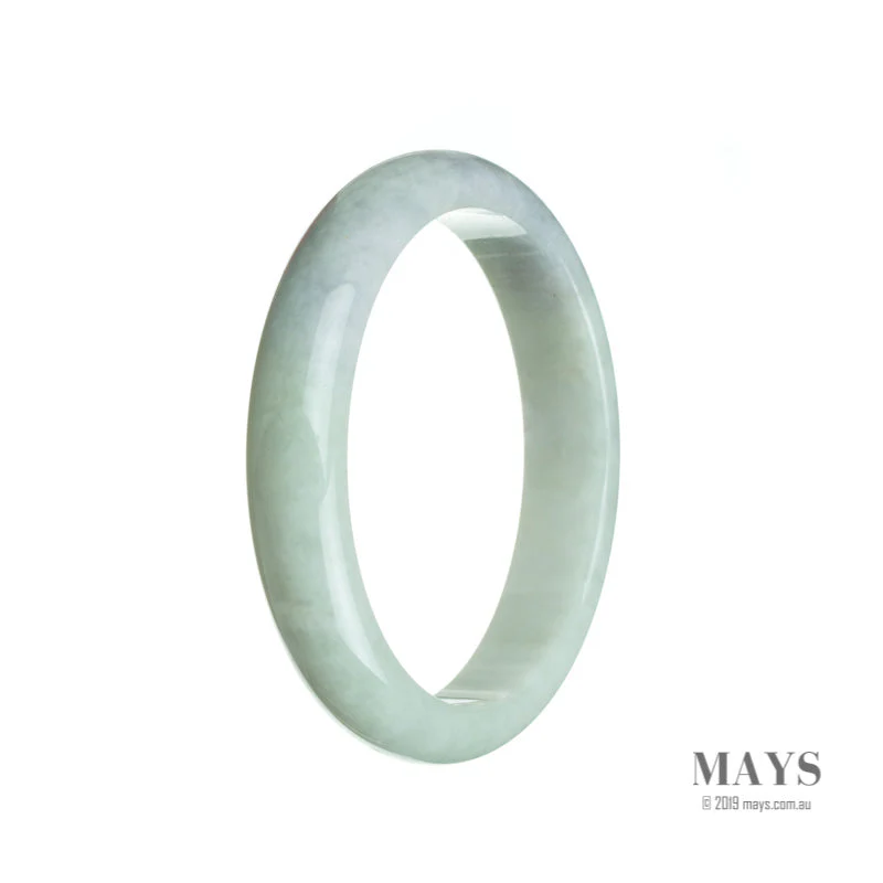 Real Grade A Pale green Burma Jade Bracelet - 60mm Half Moon