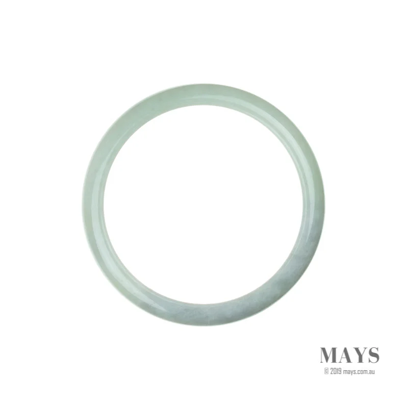 Real Grade A Pale green Burma Jade Bracelet - 60mm Half Moon - Image 4