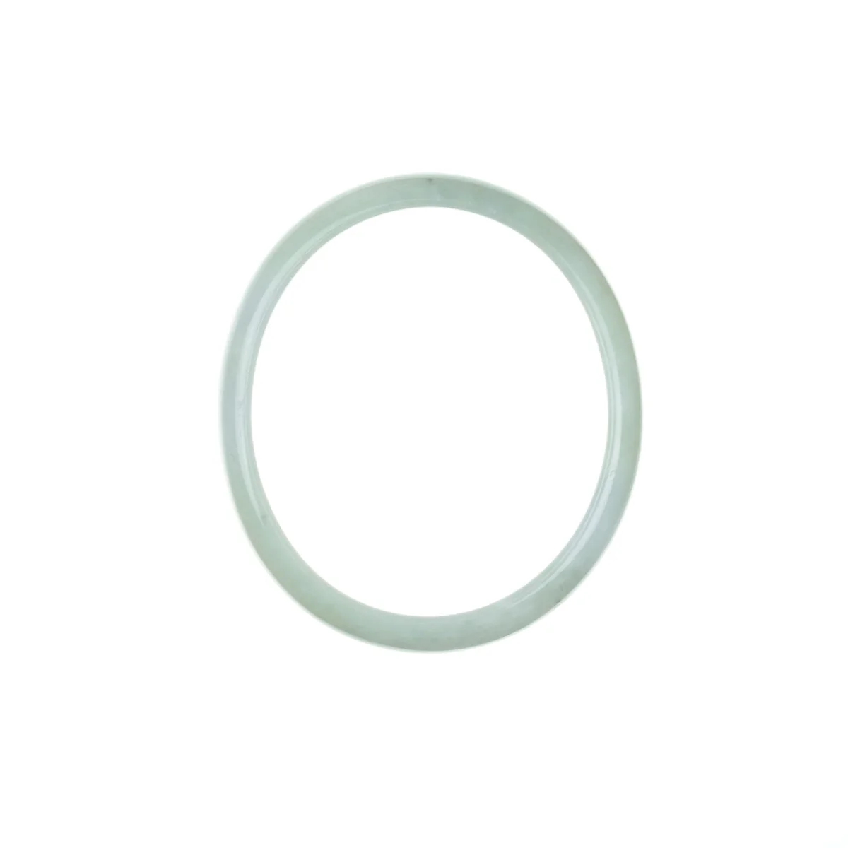 Genuine Grade A Pale Green with hints of Lavender Traditional Jade Bangle - 59mm Half Moon - Image 4