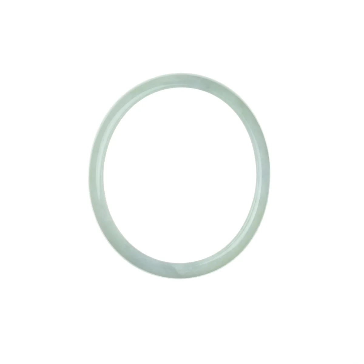 Genuine Grade A Pale Green with hints of Lavender Traditional Jade Bangle - 59mm Half Moon - Image 5