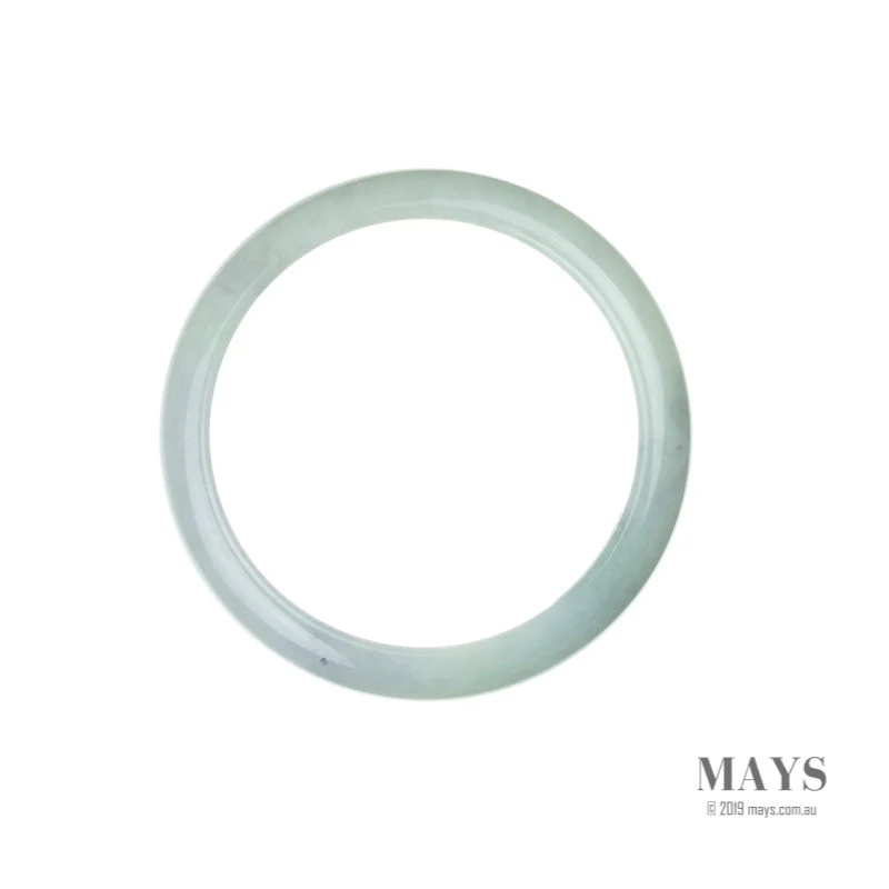 Genuine Grade A Very pale green with hints of Lavender Burmese Jade Bangle - 59mm Half Moon - Image 4