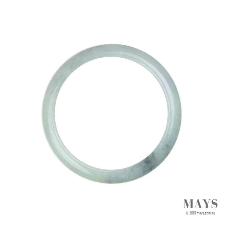 Genuine Grade A Very pale green with hints of Lavender Burmese Jade Bangle - 59mm Half Moon - Image 5