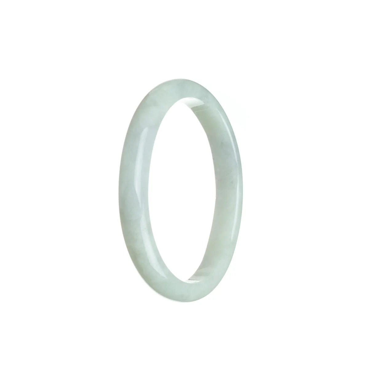 Real Grade A Pale Green with hints of Lavender Jade Bangle - 54mm Oval