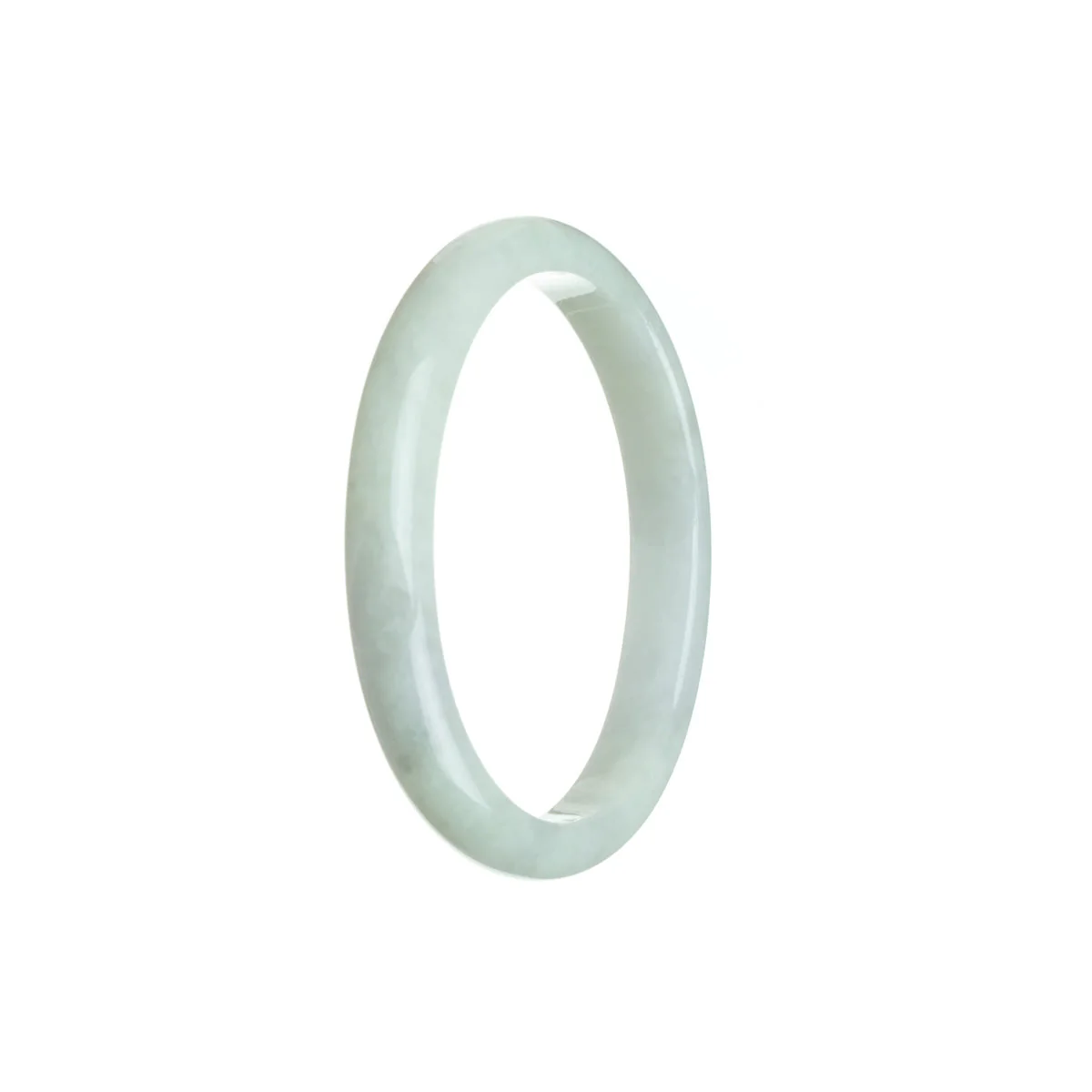Real Grade A Pale Green with hints of Lavender Jade Bangle - 54mm Oval - Image 2