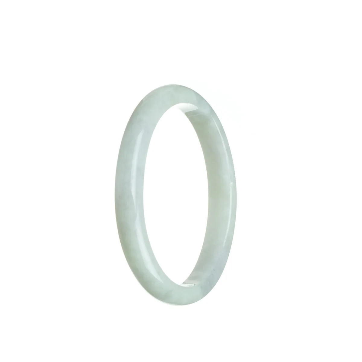 Real Grade A Pale Green with hints of Lavender Jade Bangle - 54mm Oval - Image 3