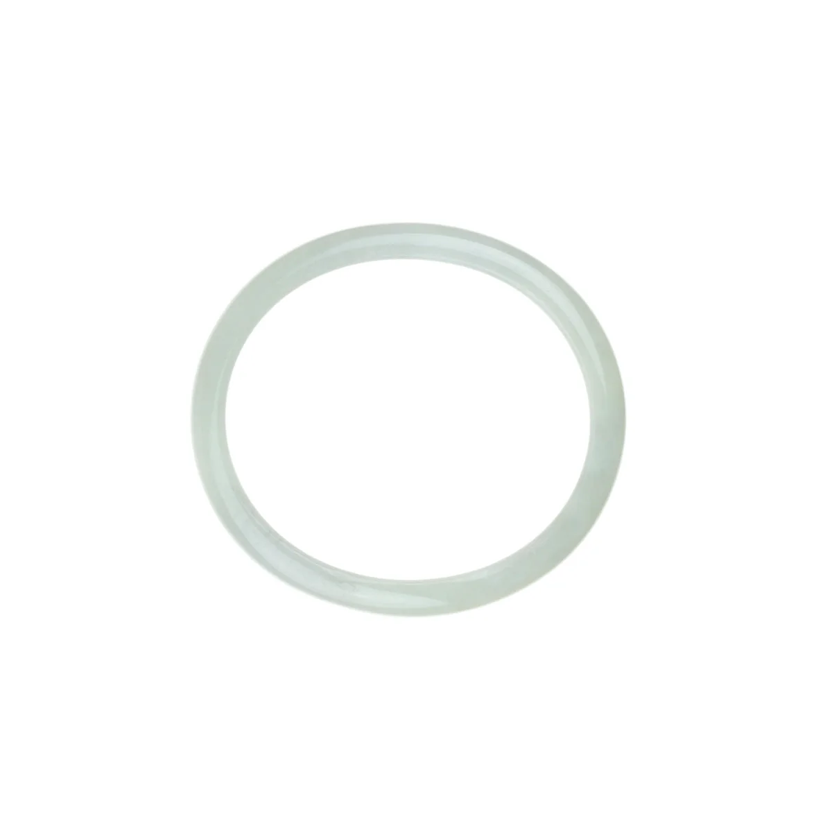 Real Grade A Pale Green with hints of Lavender Jade Bangle - 54mm Oval - Image 4