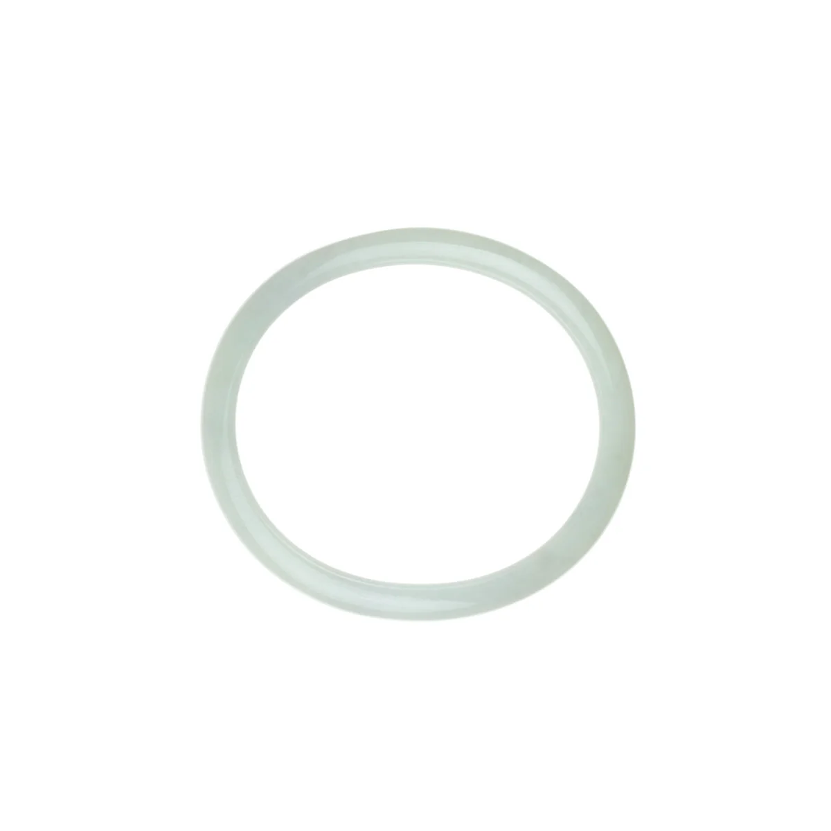 Real Grade A Pale Green with hints of Lavender Jade Bangle - 54mm Oval - Image 5