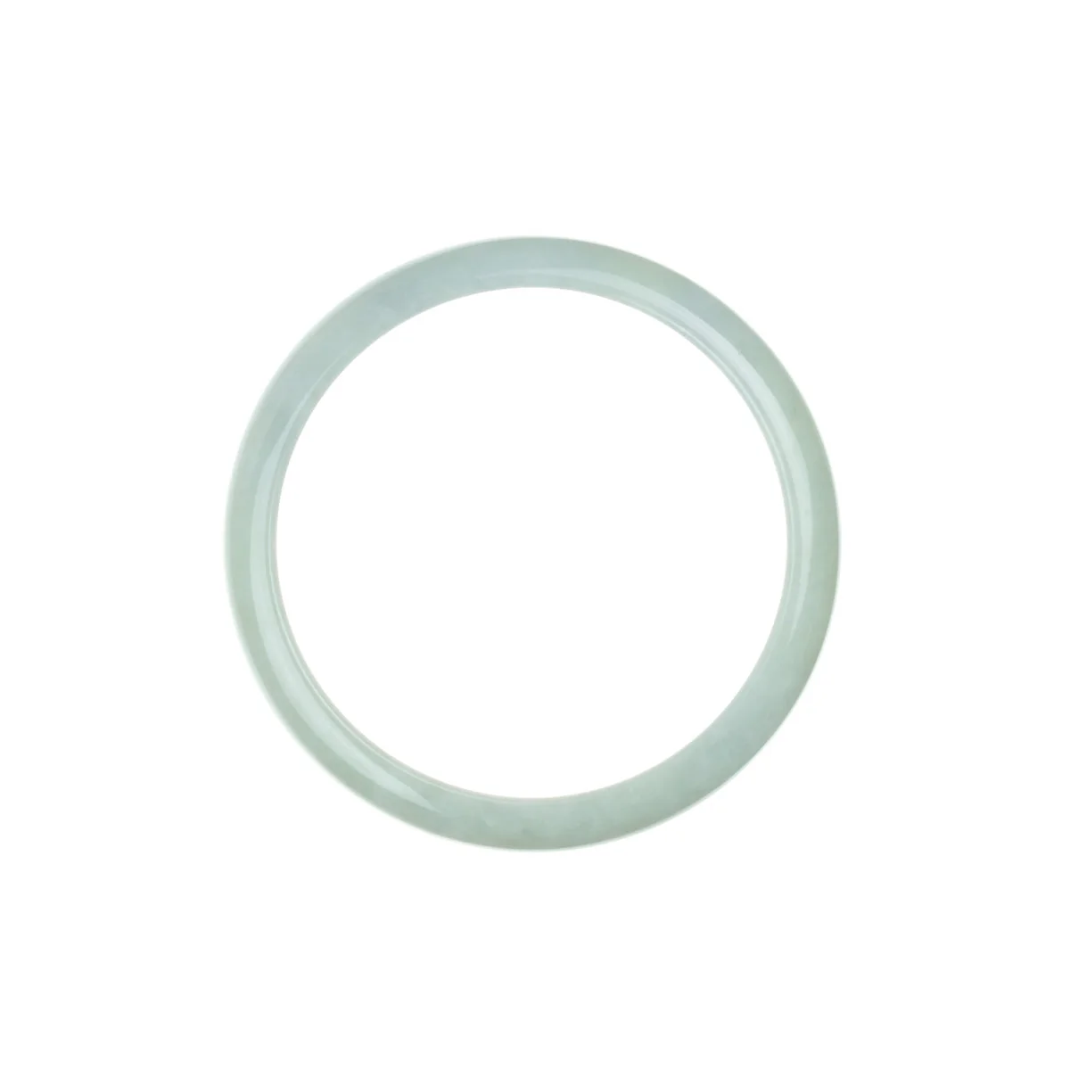 Genuine Grade A Pale Green with hints of Lavender Traditional Jade Bangle Bracelet - 58mm Half Moon - Image 4
