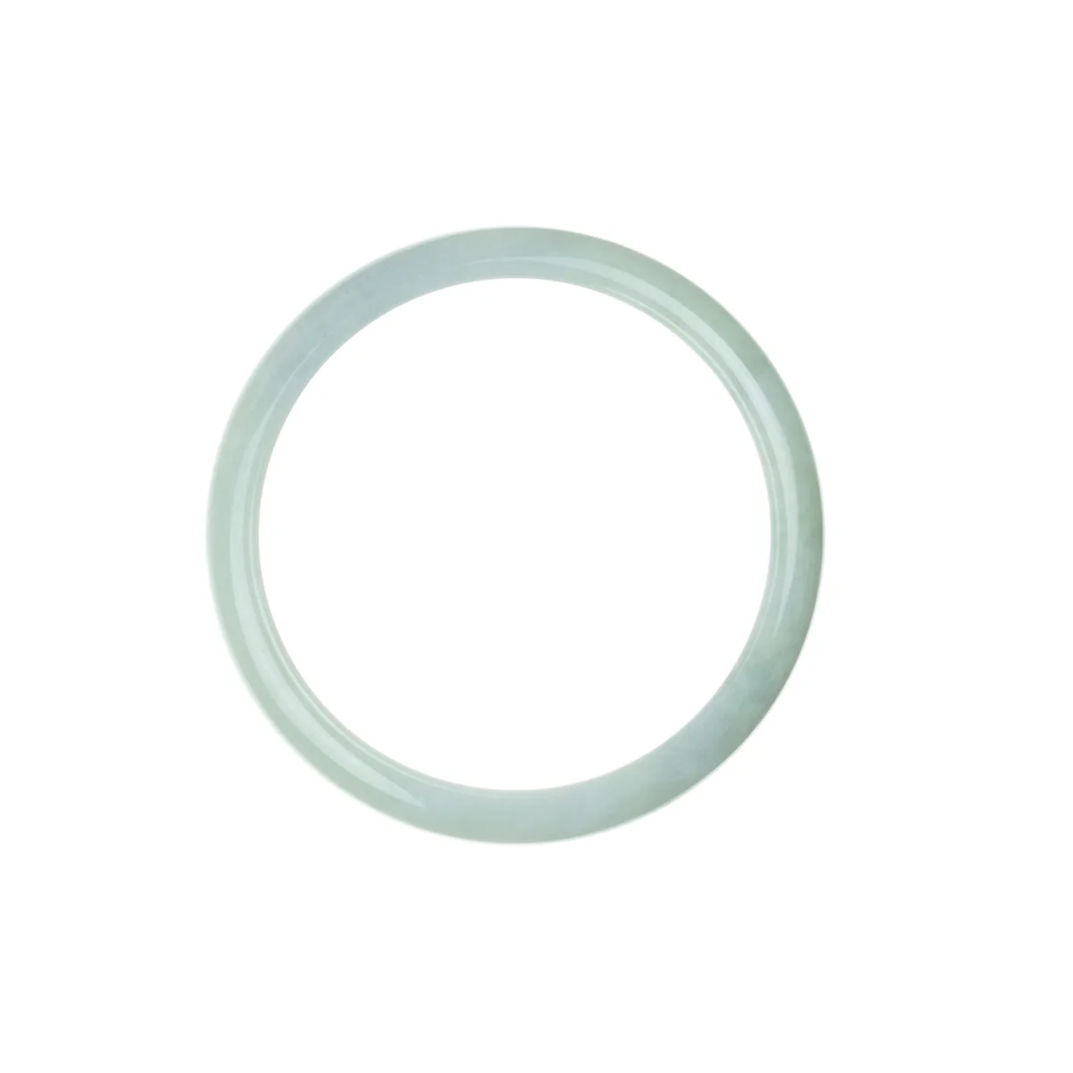 Genuine Grade A Pale Green with hints of Lavender Traditional Jade Bangle Bracelet - 58mm Half Moon - Image 5