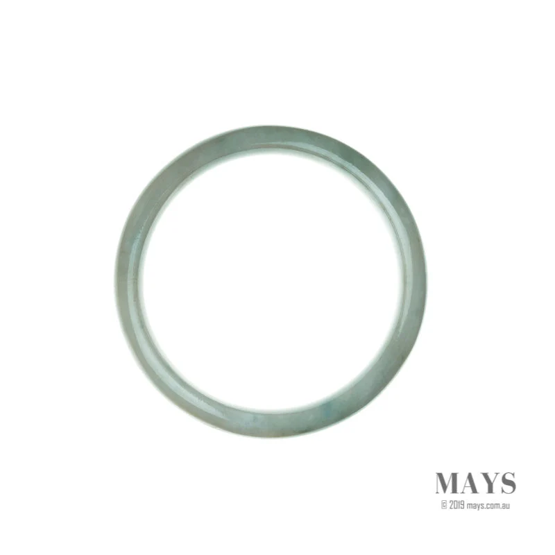 Genuine Natural Light Green Burmese Jade Bangle - 56mm Half Moon - Image 5