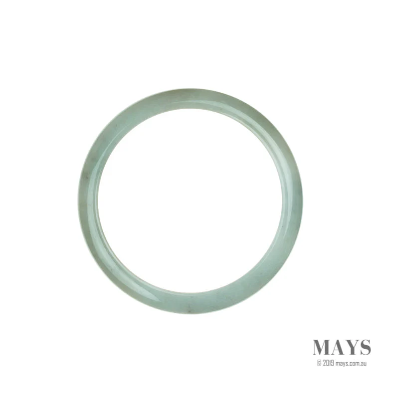 Genuine Natural Pale Green with hints of Lavender Burma Jade Bangle - 57mm Semi Round - Image 5