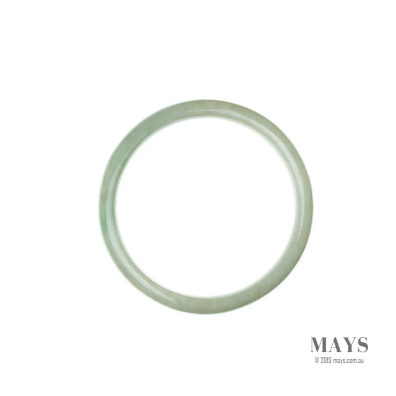 Genuine Type A Light Green Traditional Jade Bracelet - 55mm Half Moon - Image 4