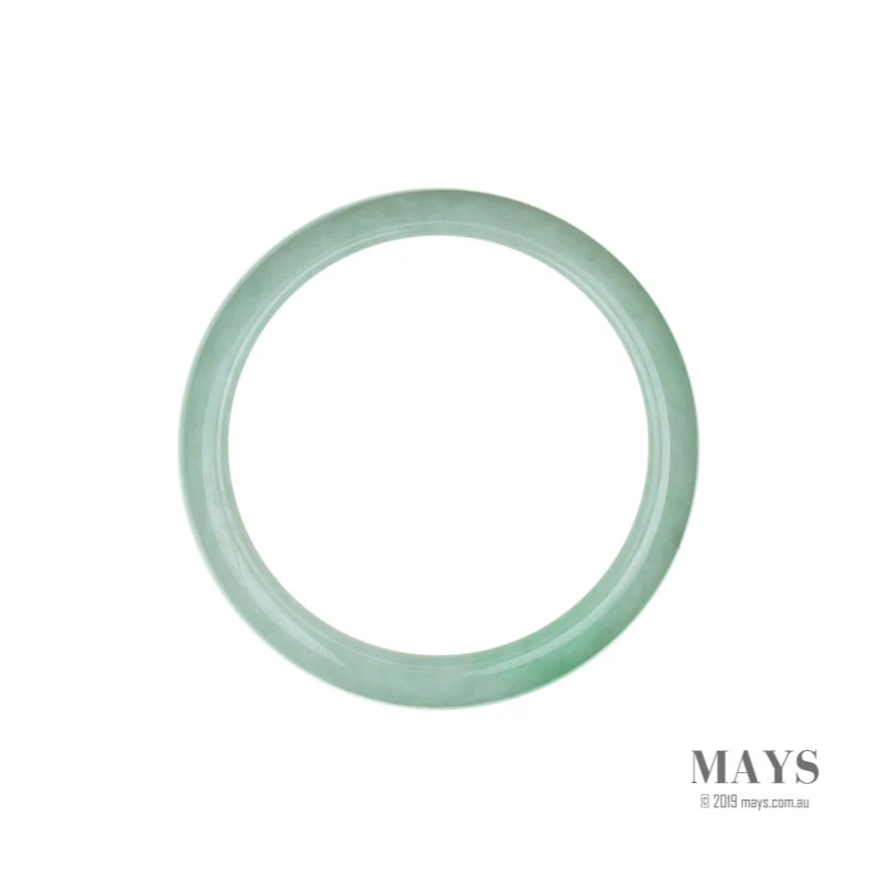 Certified Natural White with green Jadeite Bangle Bracelet - 58mm Half Moon - Image 4