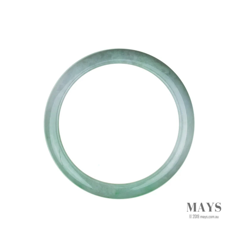 Genuine Grade A White with green Jade Bangle - 62mm Semi Round - Image 4