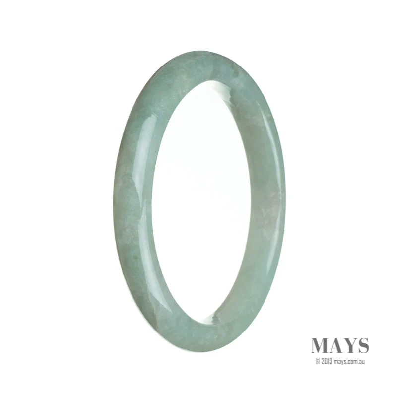 Real Type A Pale green Jadeite Bracelet - 64mm Semi Round