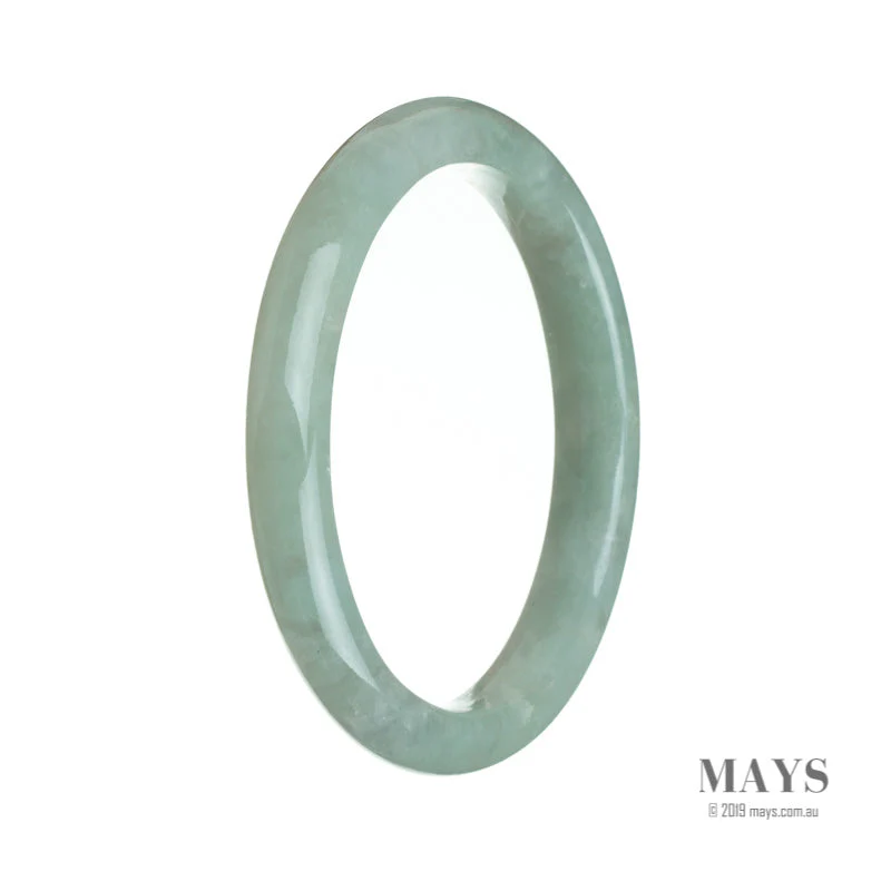 Real Type A Pale green Jadeite Bracelet - 64mm Semi Round - Image 2