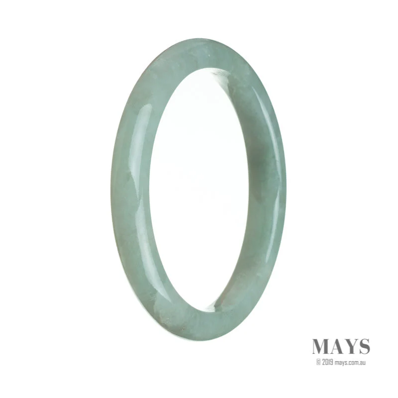 Real Type A Pale green Jadeite Bracelet - 64mm Semi Round - Image 3