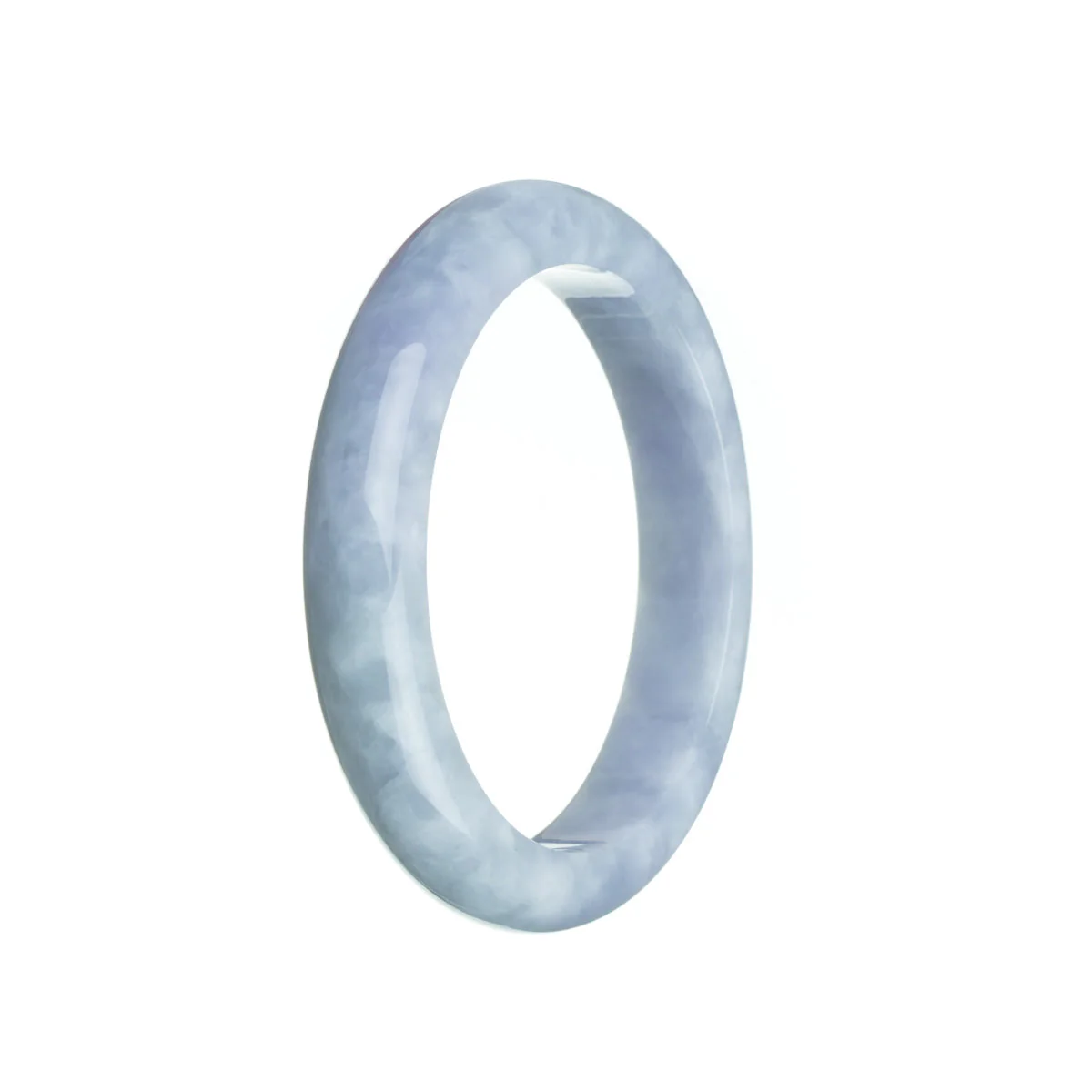 Genuine Type A Lavender Burmese Jade Bracelet - 56mm Semi Round - Image 2