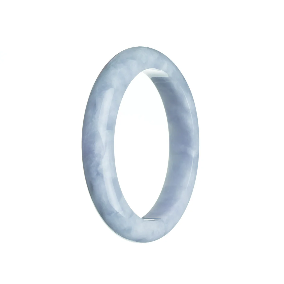 Genuine Type A Lavender Burmese Jade Bracelet - 56mm Semi Round - Image 3
