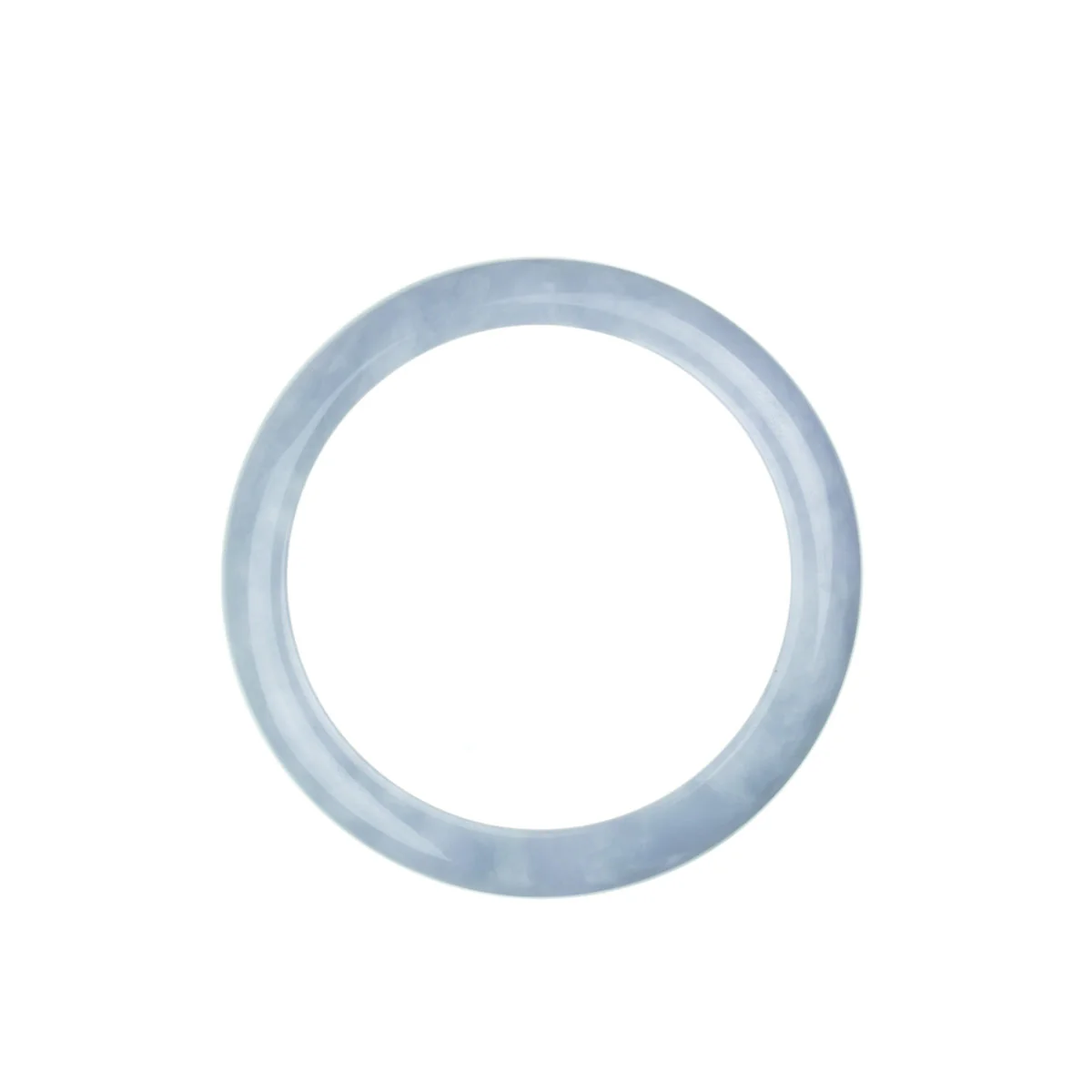 Genuine Type A Lavender Burmese Jade Bracelet - 56mm Semi Round - Image 4