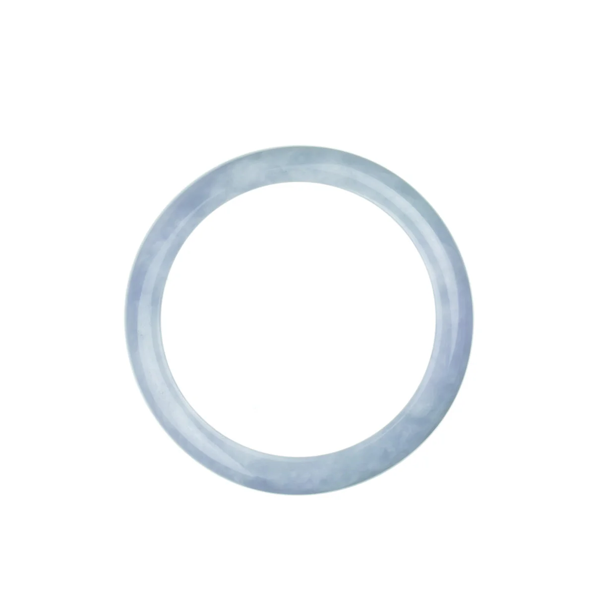 Genuine Type A Lavender Burmese Jade Bracelet - 56mm Semi Round - Image 5