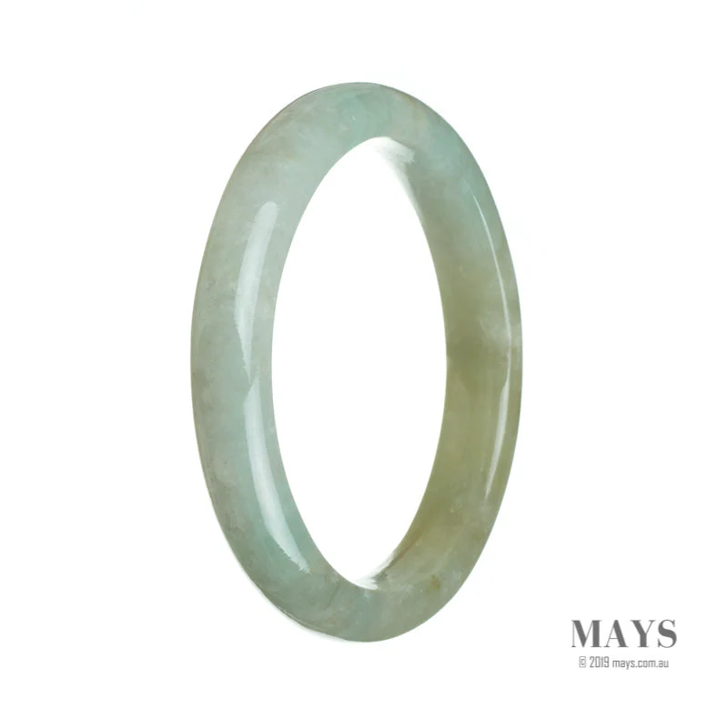 Genuine Natural Pale Green Jadeite Jade Bangle - 63mm Semi Round - Image 3