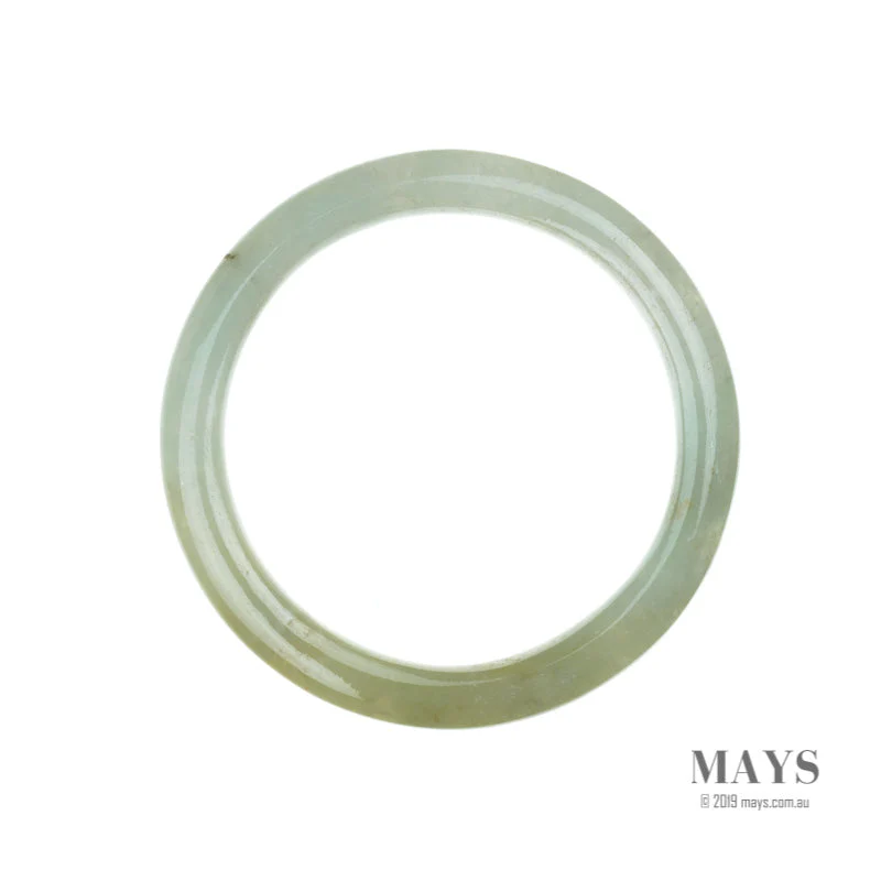 Genuine Natural Pale Green Jadeite Jade Bangle - 63mm Semi Round - Image 5
