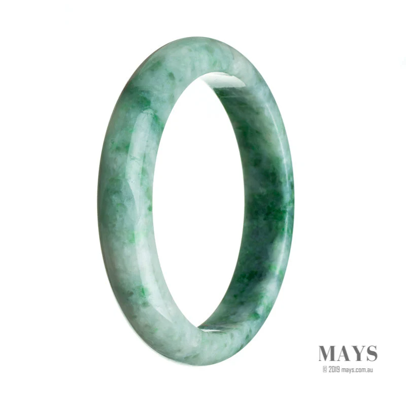 Certified Natural Green Burma Jade Bangle Bracelet - 68mm Half Moon - Image 3