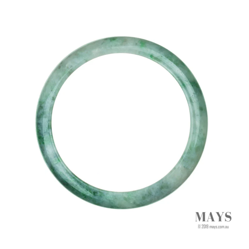Certified Natural Green Burma Jade Bangle Bracelet - 68mm Half Moon - Image 4