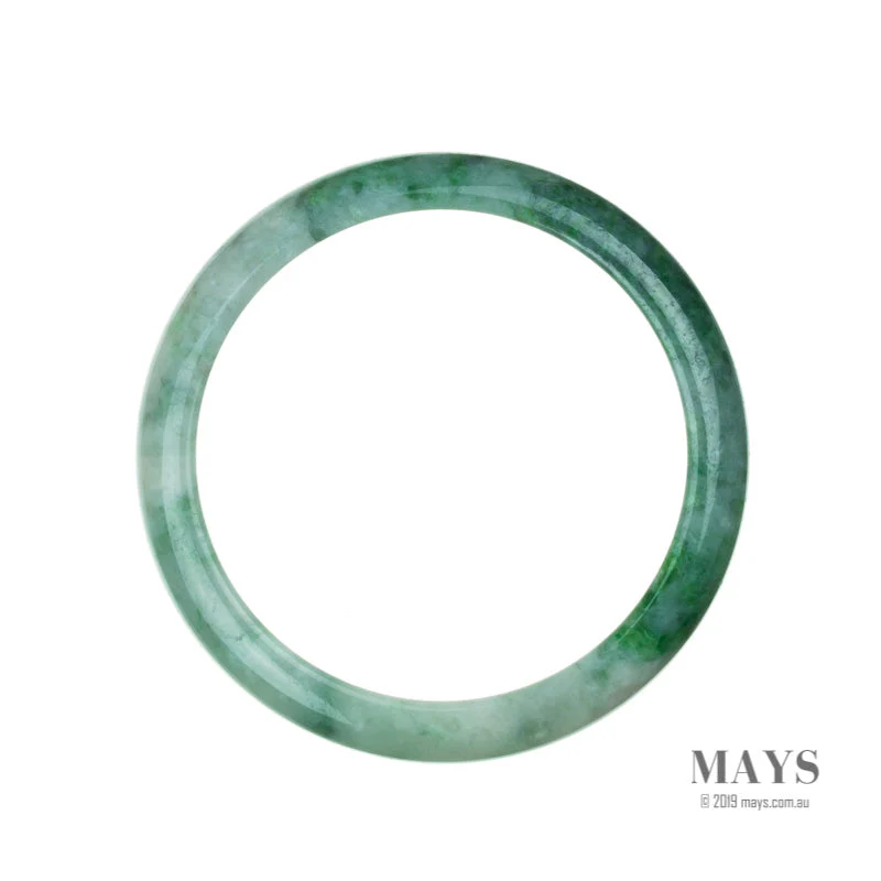 Certified Natural Green Burma Jade Bangle Bracelet - 68mm Half Moon - Image 5