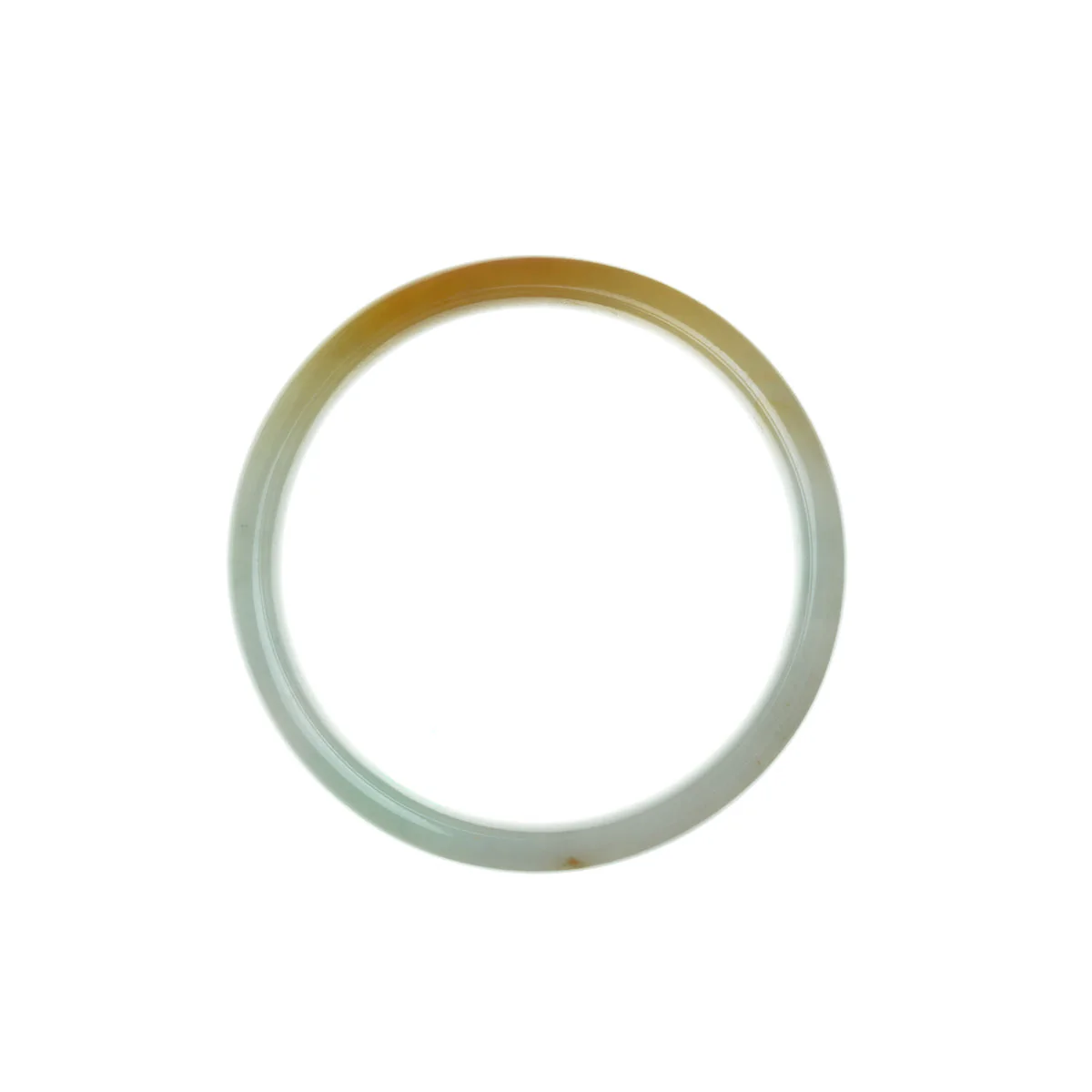 Authentic Type A Pale green with yellow Jadeite Jade Bracelet - 58mm Half Moon - Image 4