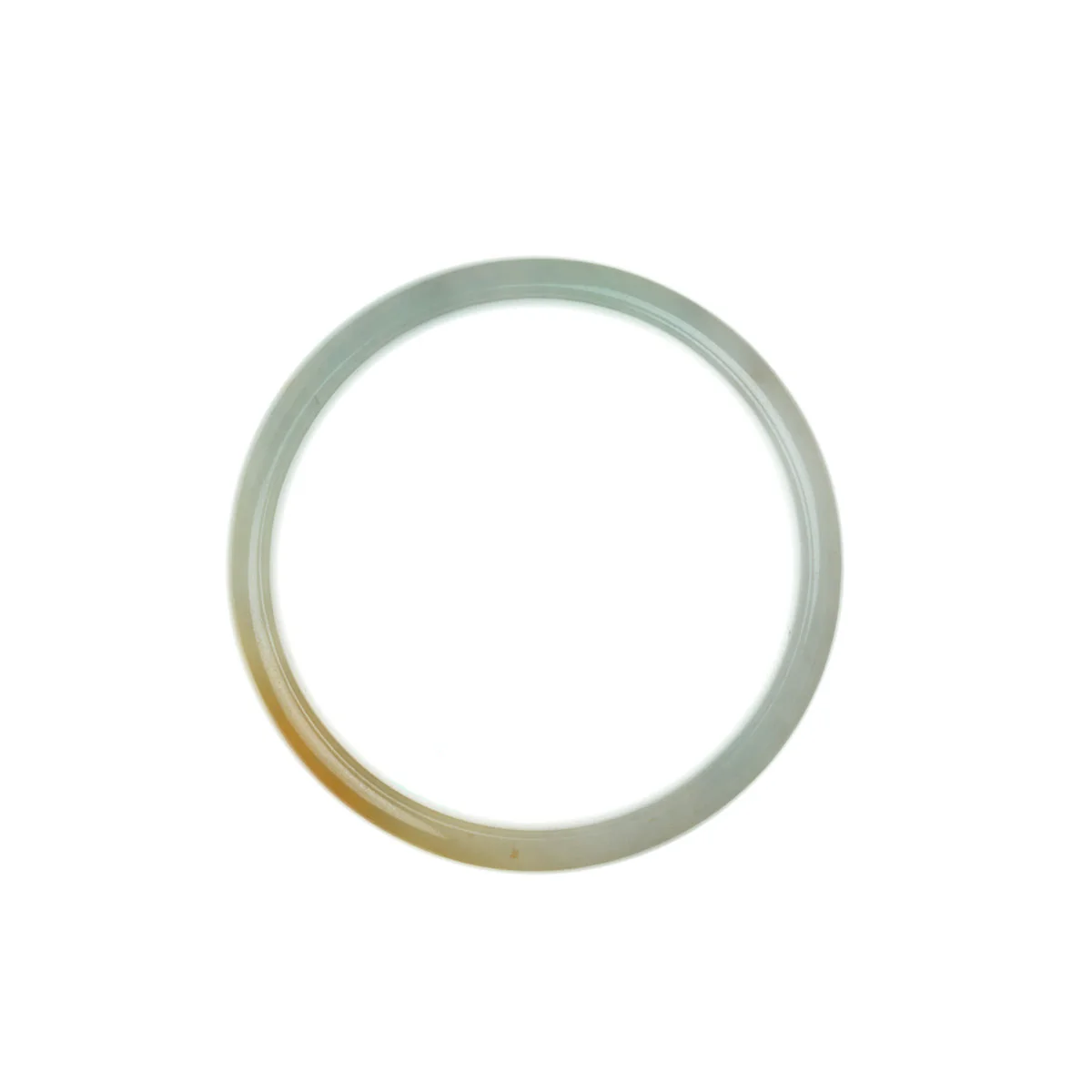 Authentic Type A Pale green with yellow Jadeite Jade Bracelet - 58mm Half Moon - Image 5