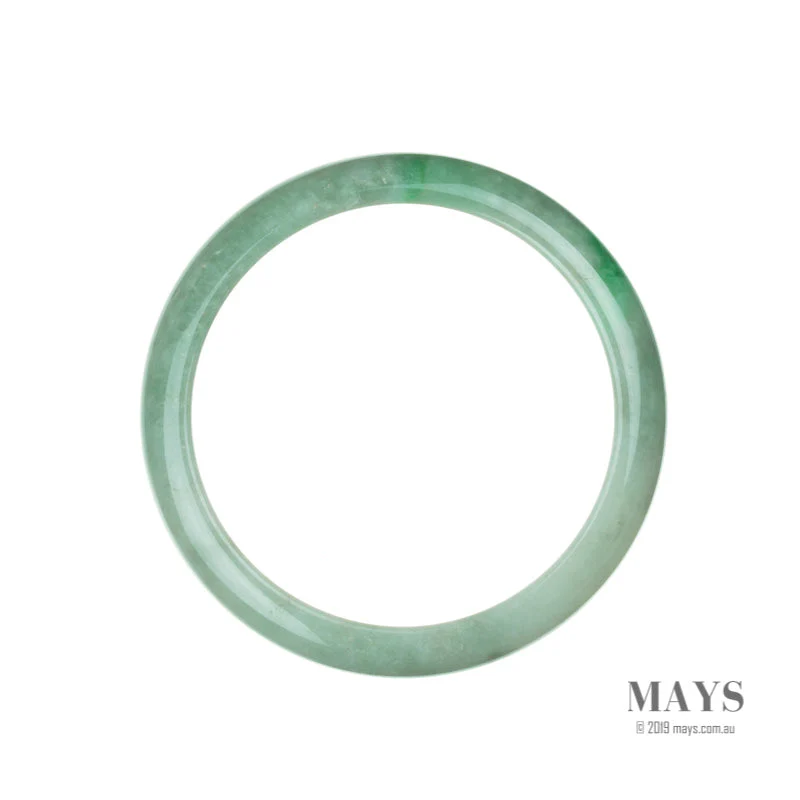 Real Grade A White with green Burma Jade Bracelet - 64mm Half Moon - Image 4