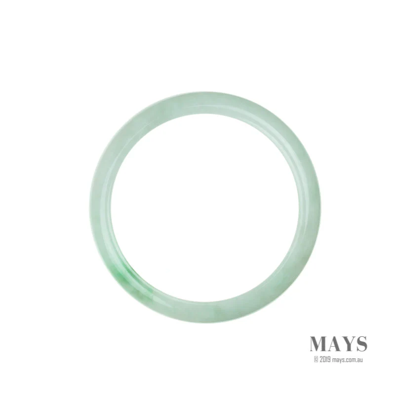 Certified Grade A White with green Burma Jade Bangle Bracelet - 58mm Half Moon - Image 4