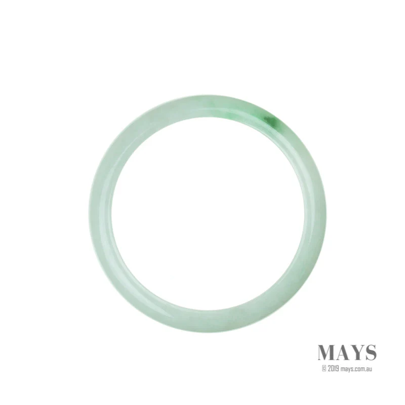 Certified Grade A White with green Burma Jade Bangle Bracelet - 58mm Half Moon - Image 5