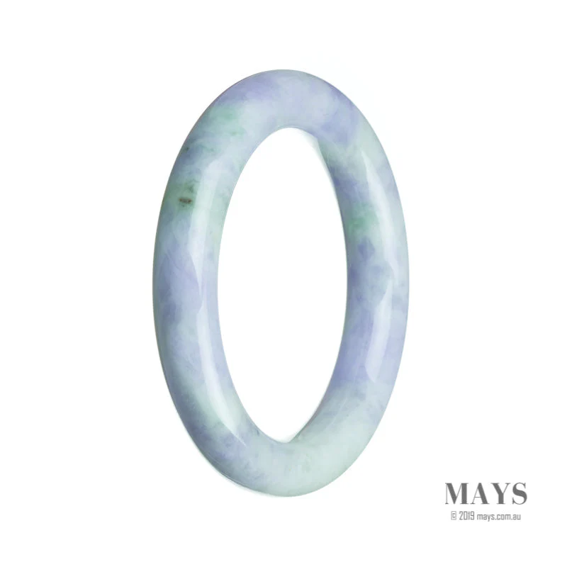 Real Natural Lavender Jade Bangle Bracelet - 57mm Round