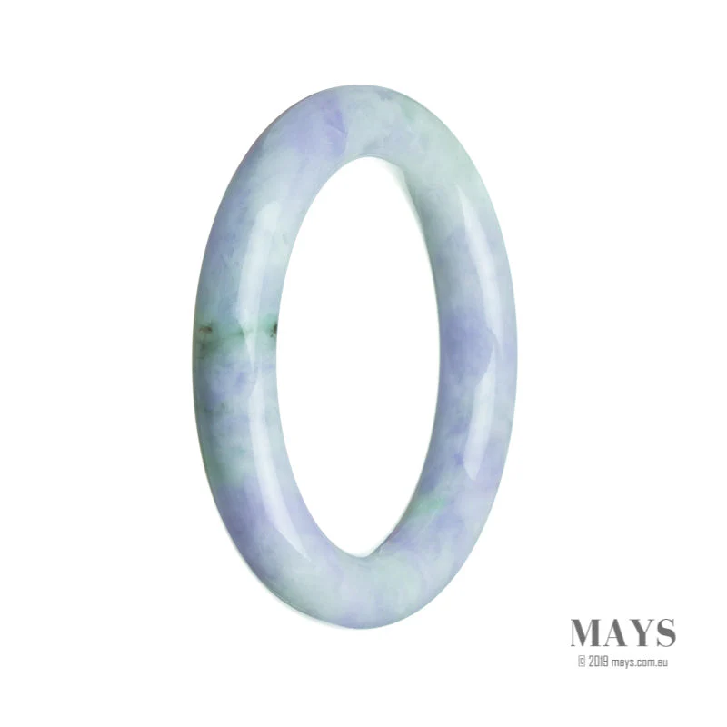 Real Natural Lavender Jade Bangle Bracelet - 57mm Round - Image 2