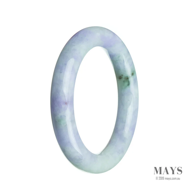 Real Natural Lavender Jade Bangle Bracelet - 57mm Round - Image 3