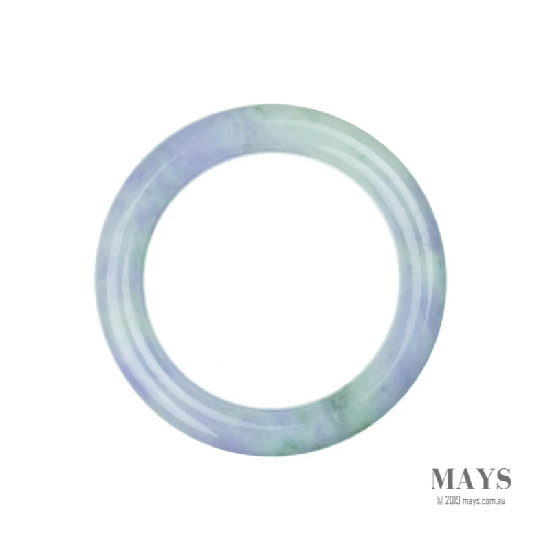 Real Natural Lavender Jade Bangle Bracelet - 57mm Round - Image 4
