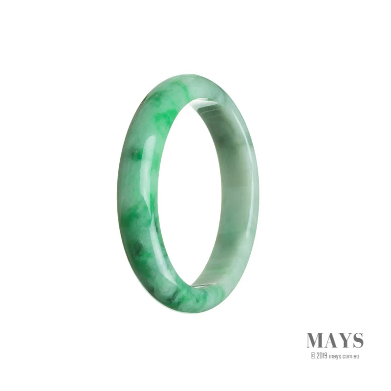 Real Untreated Green Burma Jade Bangle Bracelet - 54mm Oval