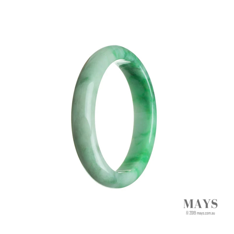Real Untreated Green Burma Jade Bangle Bracelet - 54mm Oval - Image 2