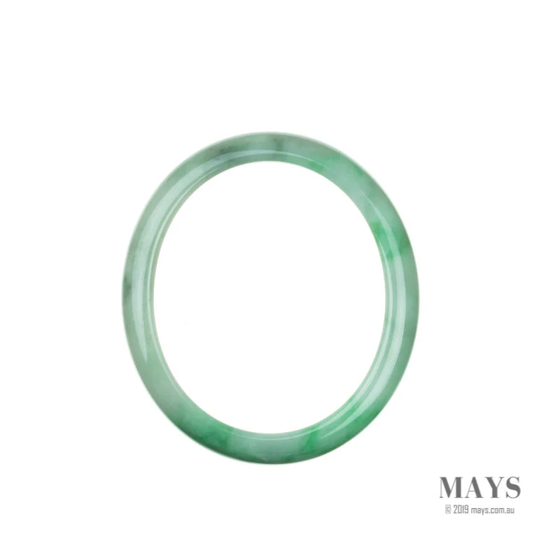 Real Untreated Green Burma Jade Bangle Bracelet - 54mm Oval - Image 4
