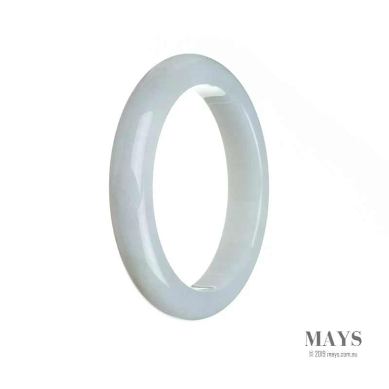 Real Natural Pale Lavender Jade Bangle Bracelet - 56mm Semi Round
