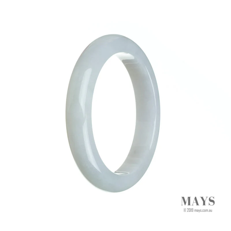 Real Natural Pale Lavender Jade Bangle Bracelet - 56mm Semi Round - Image 2
