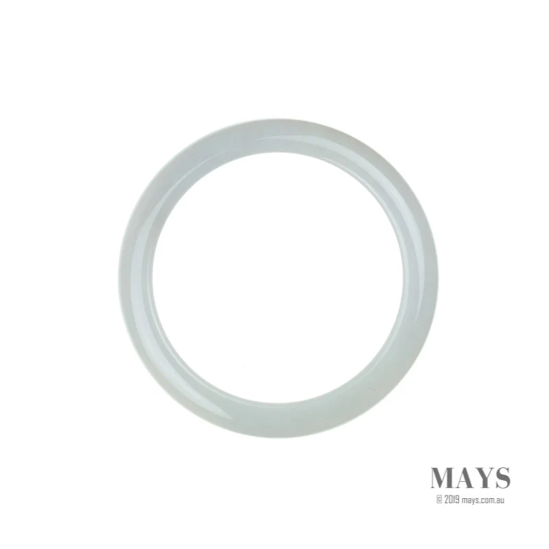 Real Natural Pale Lavender Jade Bangle Bracelet - 56mm Semi Round - Image 4