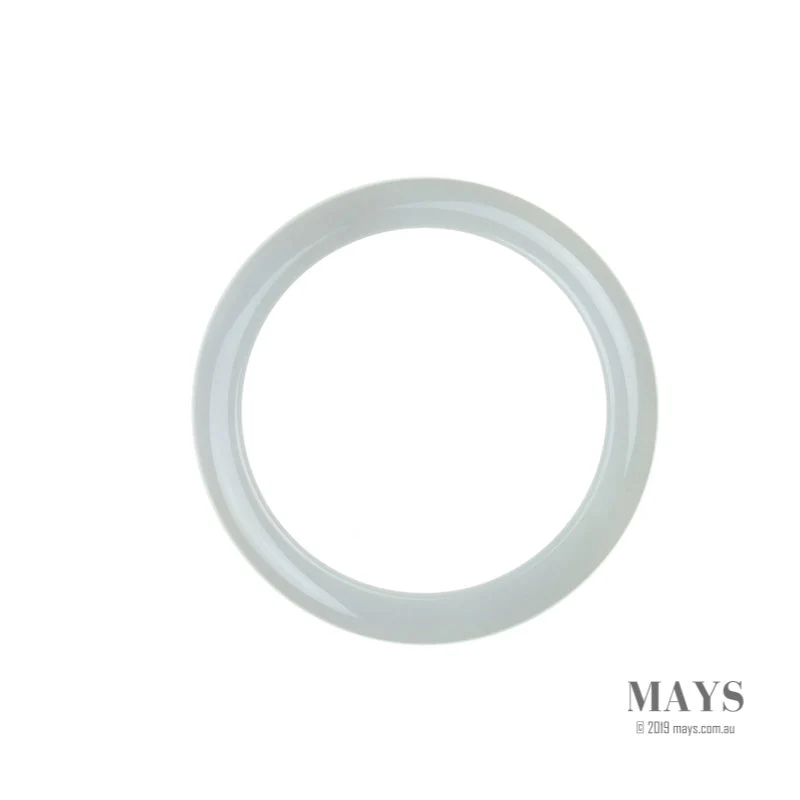Real Natural Pale Lavender Jade Bangle Bracelet - 56mm Semi Round - Image 5