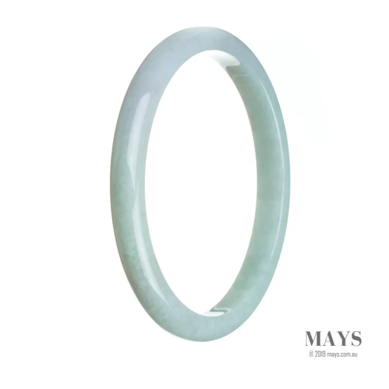 Genuine Grade A Pale green with lavender Burmese Jade Bangle - 72mm Semi Round - Image 2