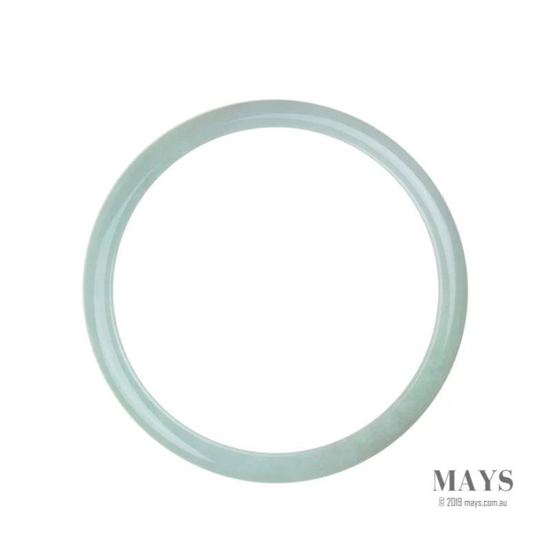 Genuine Grade A Pale green with lavender Burmese Jade Bangle - 72mm Semi Round - Image 4